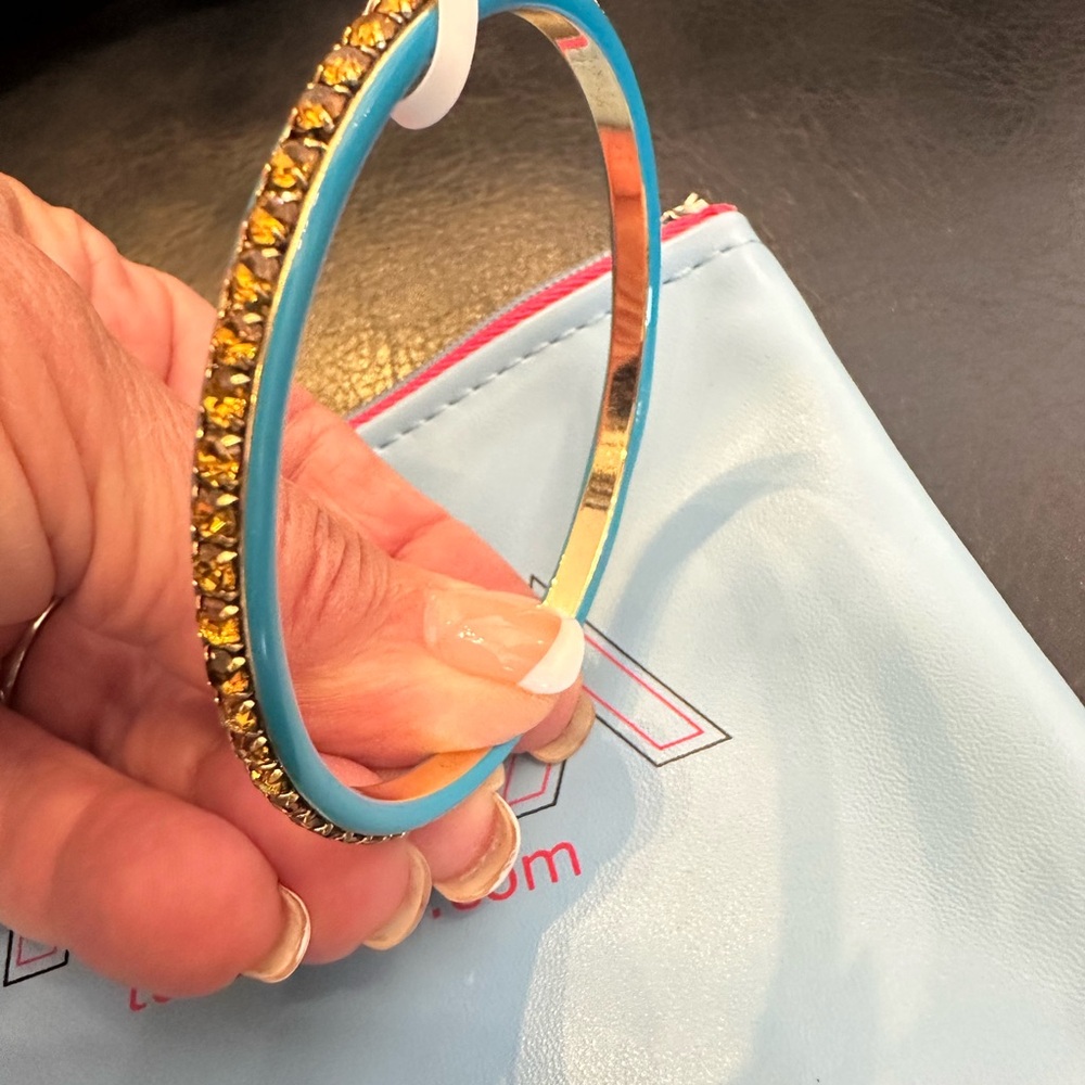 Blue and Gold Bangle Bracelet - Picture 4 of 7